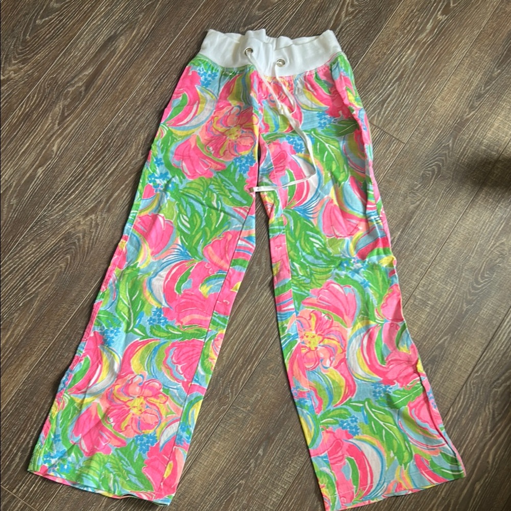 Lilly Pulitzer Multicolor Floral linen Beach  Pants